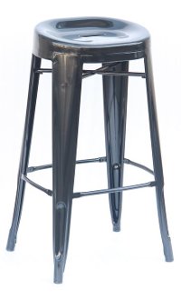 Black Contour Indoor-Outdoor Bar Stool (Set of 4)
