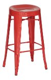 Red Contour Indoor-Outdoor Bar Stool (Set of 4)