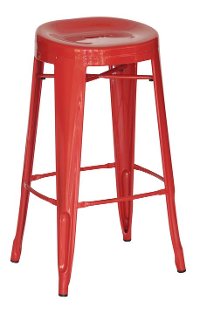 Red Contour Indoor-Outdoor Bar Stool (Set of 4)