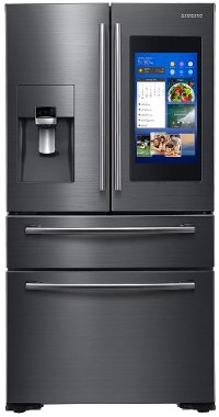 RF22NPEDBSG Samsung Counter Depth Family Hub Smart Refrigerator with 4 Doors - 21.9 cu. ft., 36 Inch Black Stainless Steel