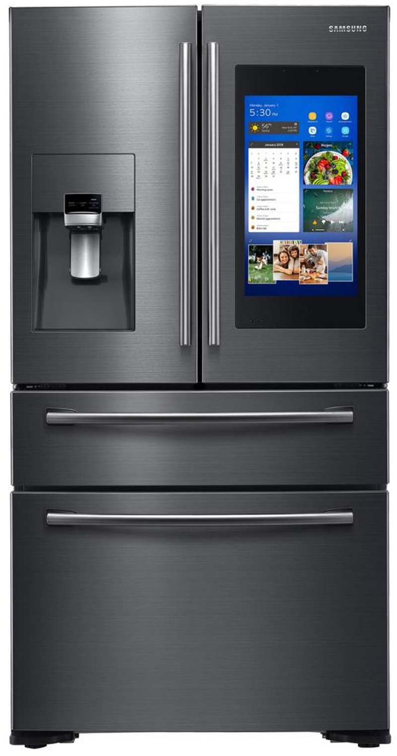 Samsung French Door Refrigerator With Family Hub 21 5 In Samsung French Door Refrigerator With Family Hub 21 5 In Touchscreen 36 Inch Black Stainless Steel Counter Depth Rc Willey Furniture