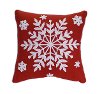 Red and White Snowflake Throw Pillow