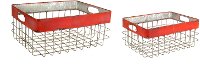 8 Inch Metal Basket with Cut Out Handles