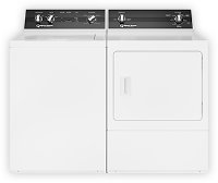 KIT Speed Queen Top Load Washer and Dryer Set - White Electric