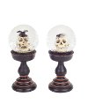 Assorted 9 Inch Skull Glitter Globe on Pedestal