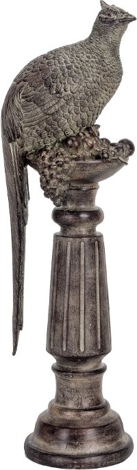 15 Inch Resin Pheasant On Pedestal