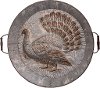 Antique Embossed Turkey Tin Pan With Handles