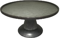 14 Inch Antique Metal Galvanized Tin Tray On Stand