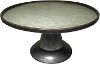 16 Inch Antique Metal Galvanized Tin Tray On Stand