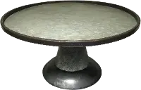 16 Inch Antique Metal Galvanized Tin Tray On Stand
