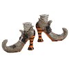 Orange and Black Witch Boot Halloween Taper - Set Of 2