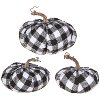 5 Inch Black and White Buffalo Plaid Checkered Pumpkin