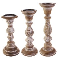 13 Inch Mango Wood Candle Holder