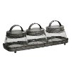 Glass and Metal Lidded Jars and Tray