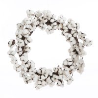 White Cotton Ball Wreath Arrangement