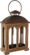 18 Inch Wood and Metal Double Lantern