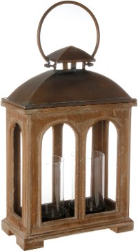 18 Inch Wood and Metal Double Lantern