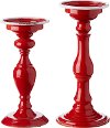13 Inch Red Iron Candle Holder