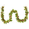 52 Inch Green and Red Holly Garland