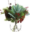 Berries, Lambs Ear and Pine Cone Winter Arrangement