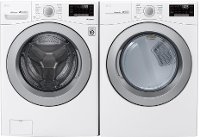 KIT LG Front Load Washer and Dryer with SmartDiagnosis Set - White Electric
