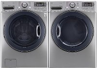 KIT LG Front Load Washer and Dryer Set with TurboWash and Steam - Graphite Steel Electric