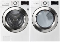 KIT LG Front Load Washer and Dryer with SmartThinQ Set - White Electric