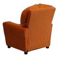 Orange Microfiber Kids Recliner with Cup Holder-3