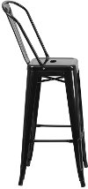 High Back Black Indoor-Outdoor Metal Barstool -2