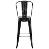 High Back Black Indoor-Outdoor Metal Barstool -4