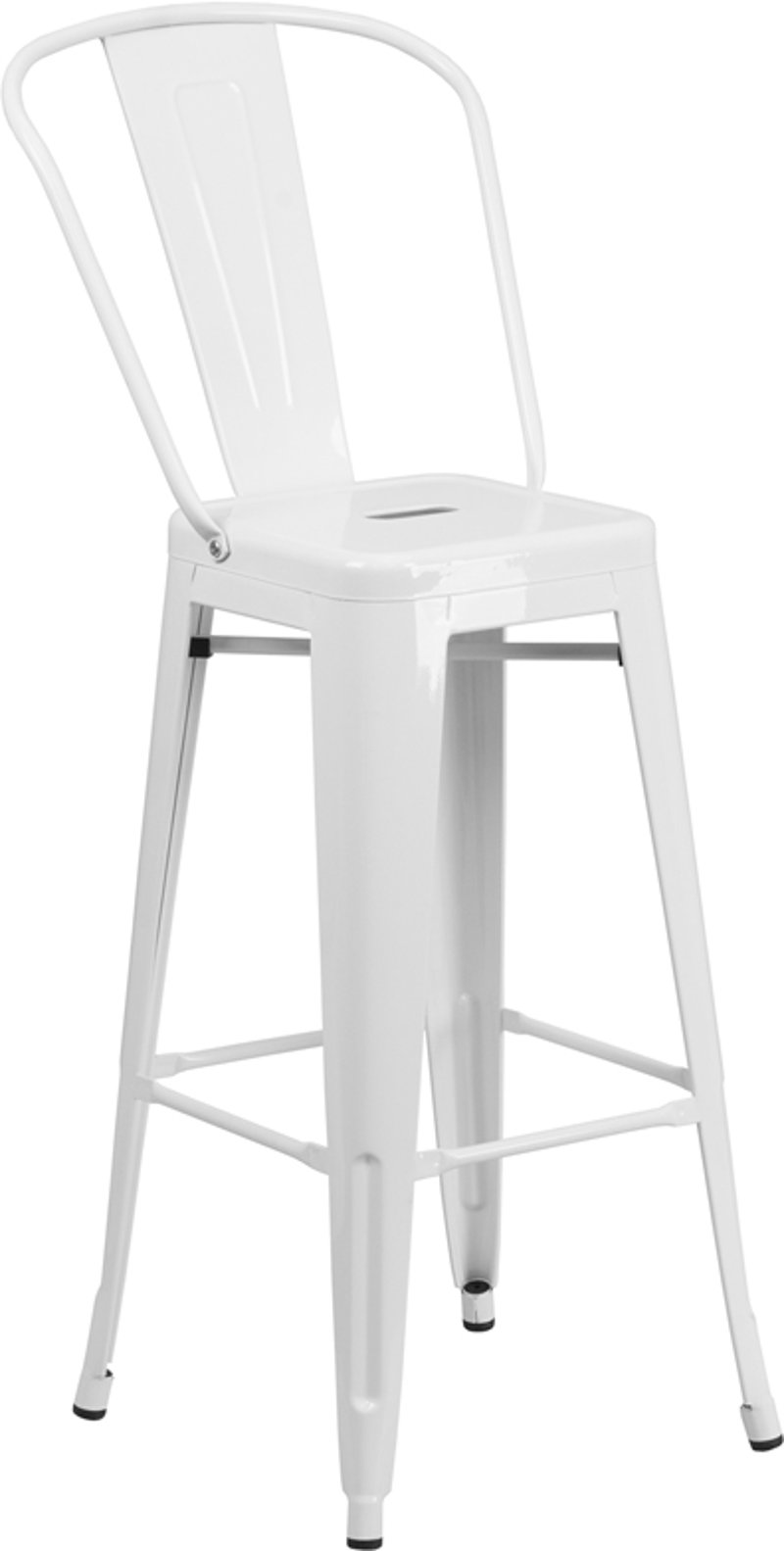 High Back White Indoor Outdoor Metal Barstool Rc Willey Furniture High Back White Indoor Outdoor Metal Barstool