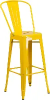 High Back Yellow Indoor-Outdoor Metal Bar Stool - Bistro