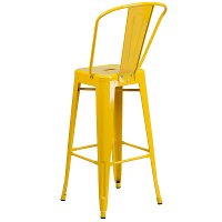 High Back Yellow Indoor-Outdoor Metal Bar Stool - Bistro-3