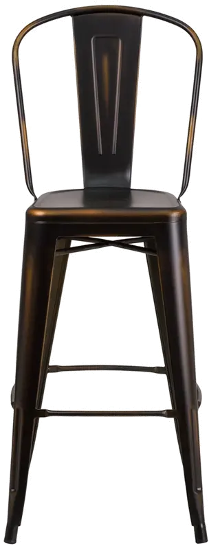 High Back 30 Distressed Copper Metal Indoor-Outdoor Barstool-4