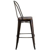 High Back Distressed Copper Metal Indoor-Outdoor Barstool-2