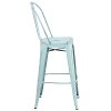 Distressed Blue-Green Metal Indoor-Outdoor Barstool-2