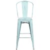 Distressed Blue-Green Metal Indoor-Outdoor Barstool-4