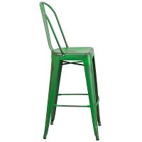 Distressed Green Metal Indoor-Outdoor Barstool-2