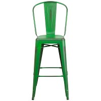 Distressed Green Metal Indoor-Outdoor Barstool-4