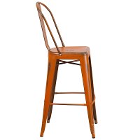 Distressed Orange Metal Indoor-Outdoor Barstool-2