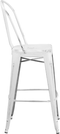 Distressed White Metal Indoor-Outdoor Barstool-2