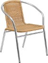 Beige Rattan Aluminum Restaurant Dining Room Chair