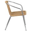 Beige Rattan Aluminum Restaurant Dining Room Chair-2