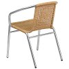 Beige Rattan Aluminum Restaurant Dining Room Chair-3