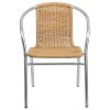 Beige Rattan Aluminum Restaurant Dining Room Chair-4