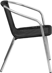 Black Rattan Aluminum Restaurant Dining Room Chair-2