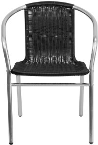 Black Rattan Aluminum Restaurant Dining Room Chair-4