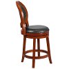 Light Cherry Counter Height Swivel Bar Stool-2