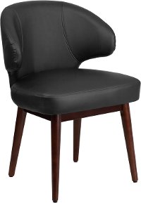 Small Black Leather Accent Chair