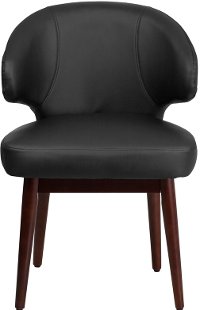 Small Black Leather Accent Chair-4